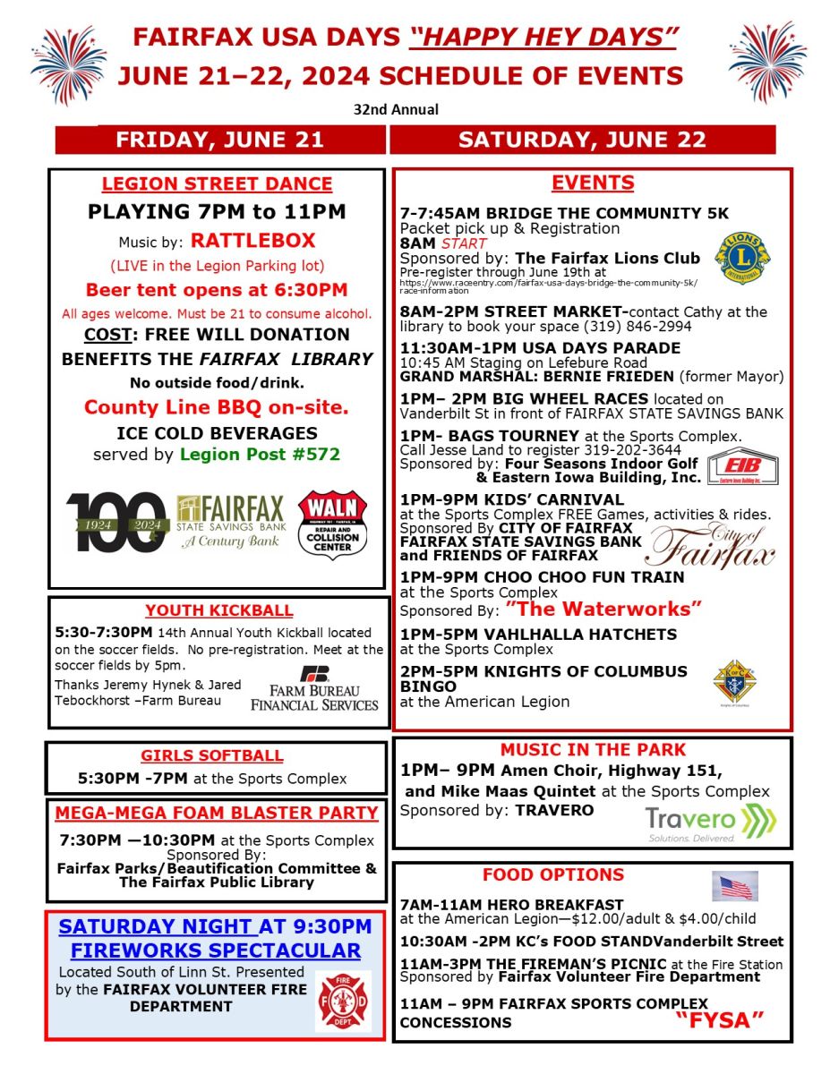 Fairfax USA Days 2024 Fairfax State Savings Bank